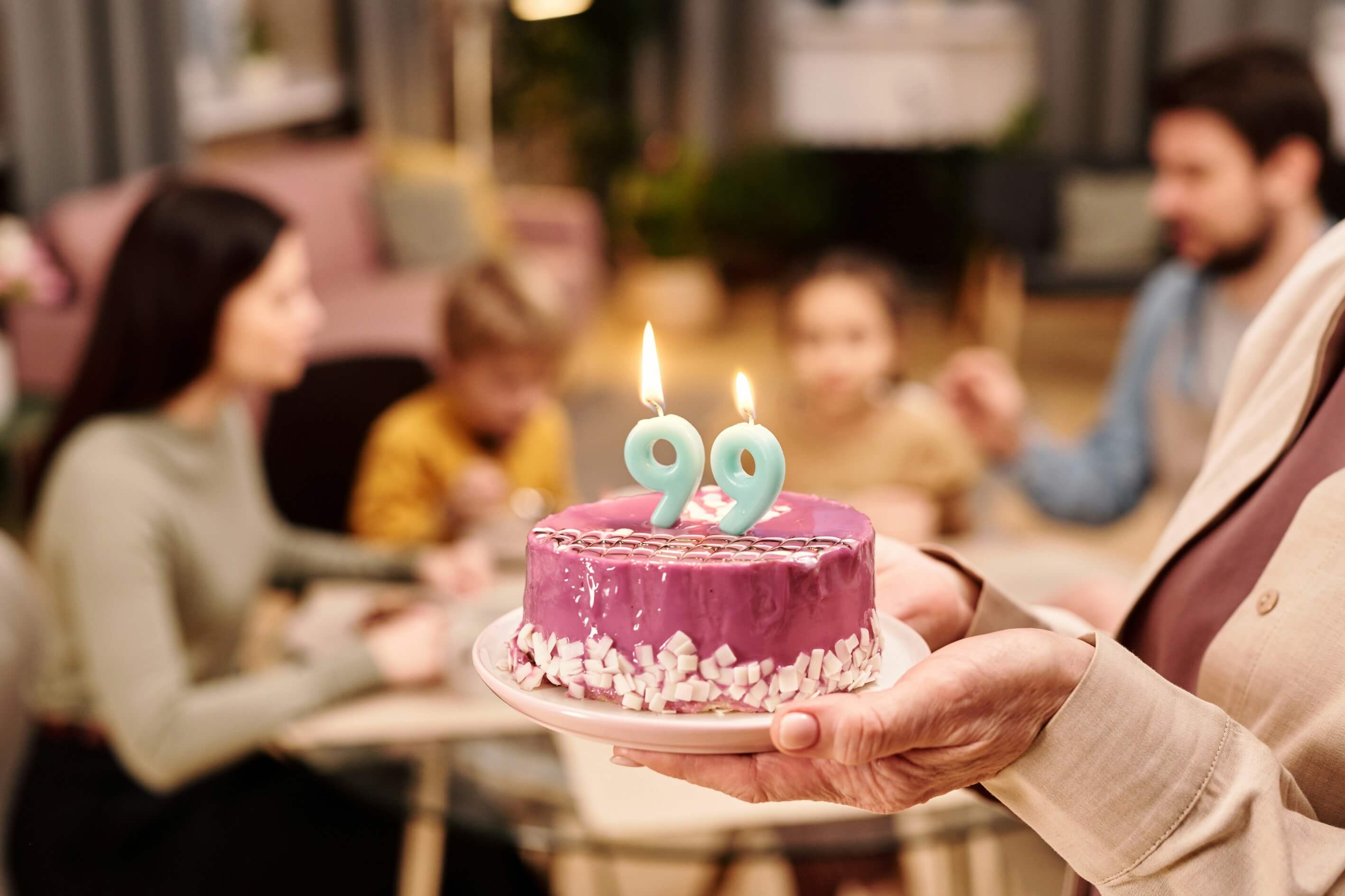 A birthday cake with 99 candles