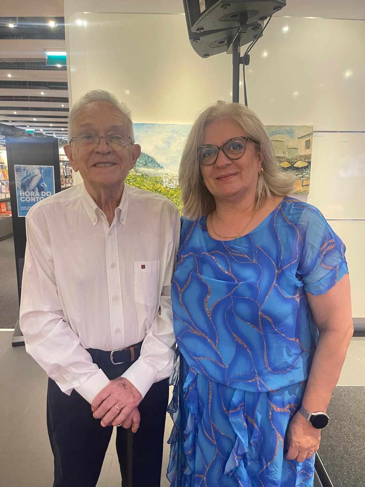 Ana with one of Madeira's older residents at the launch of his exhibition.