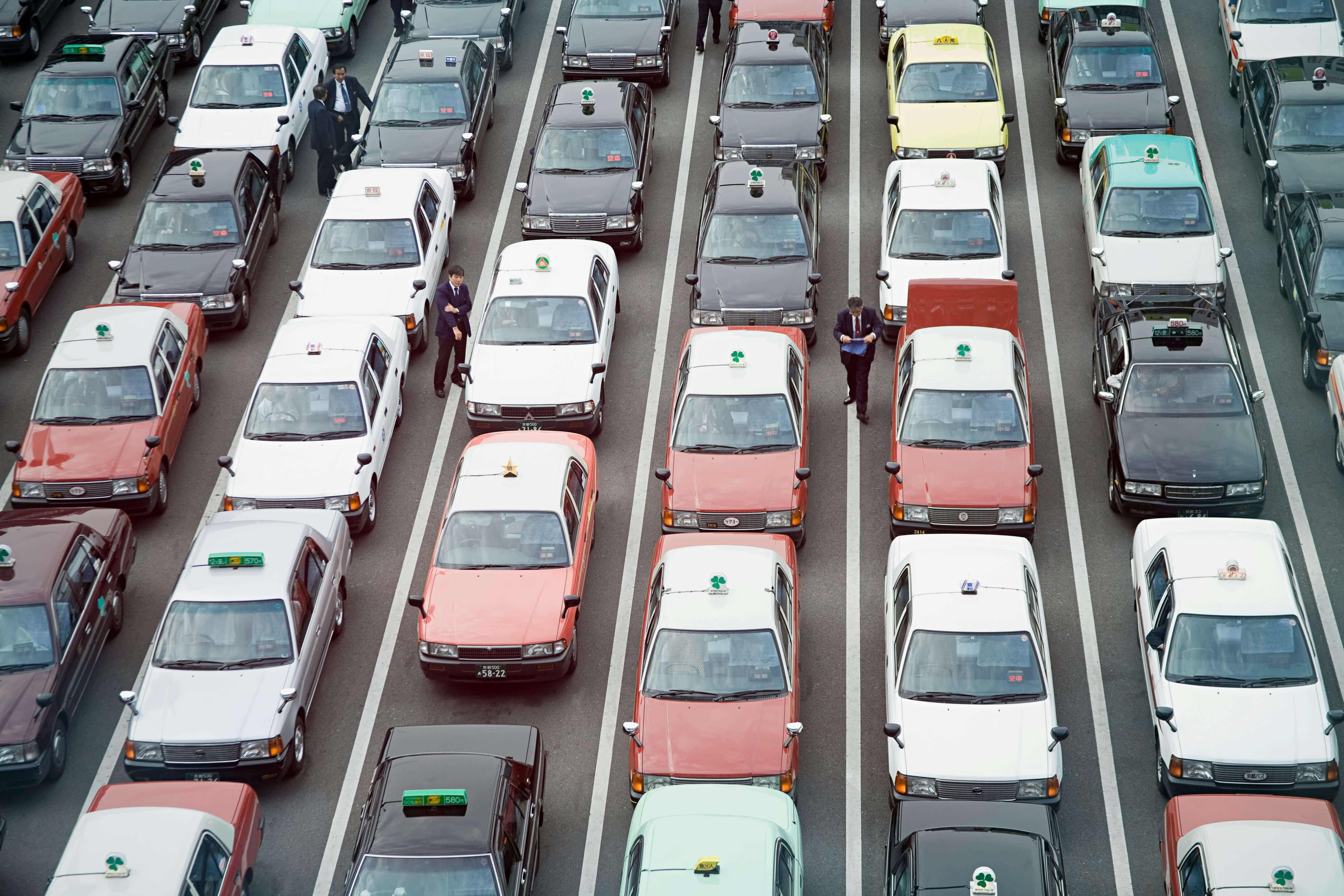 Gridlocked traffic