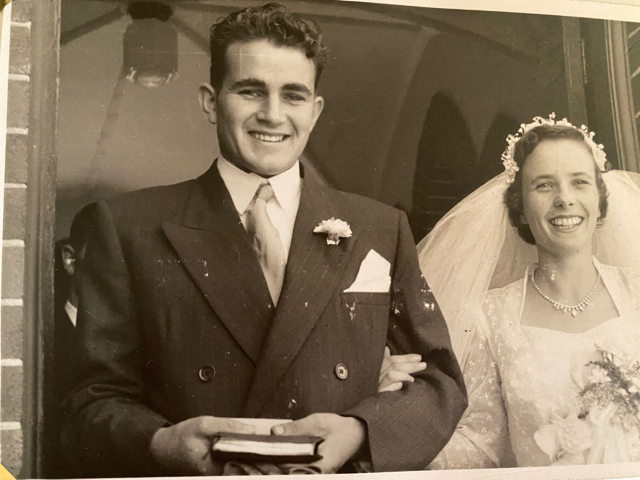 Harold and his wife Margaret on their wedding day.