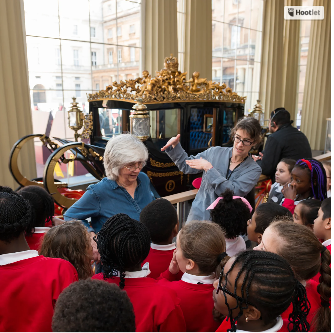 Brigid with young people at Buckingham Palace.