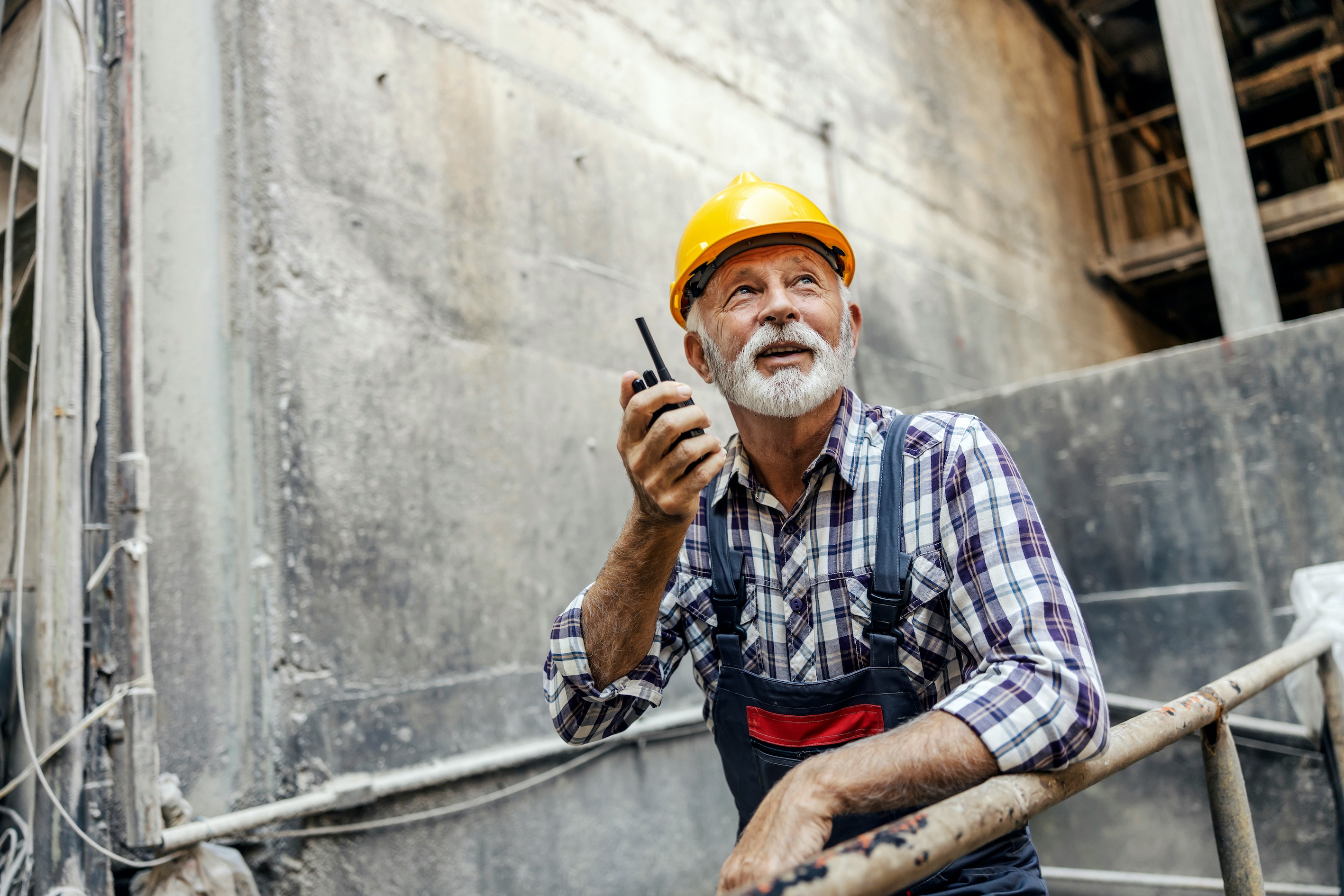 Older man on a building site