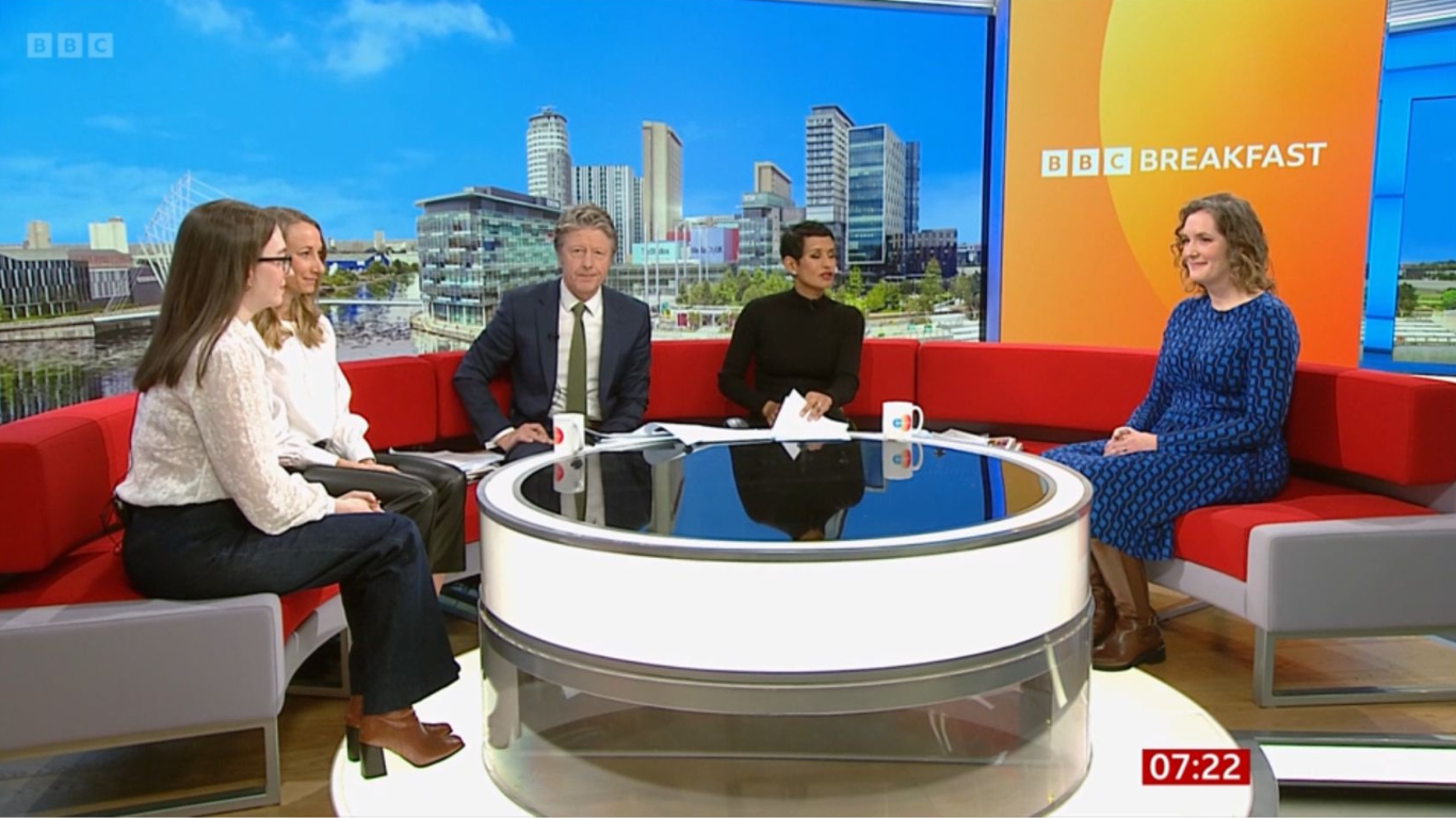 Suzanne on the BBC's Breakfast show.